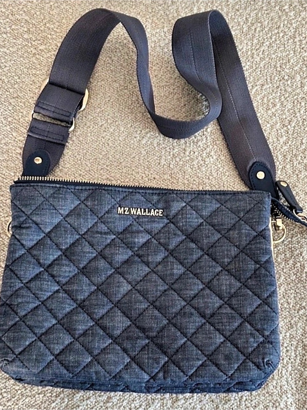 MZ Wallace denim Crosby Crossbody Bag in Blue
